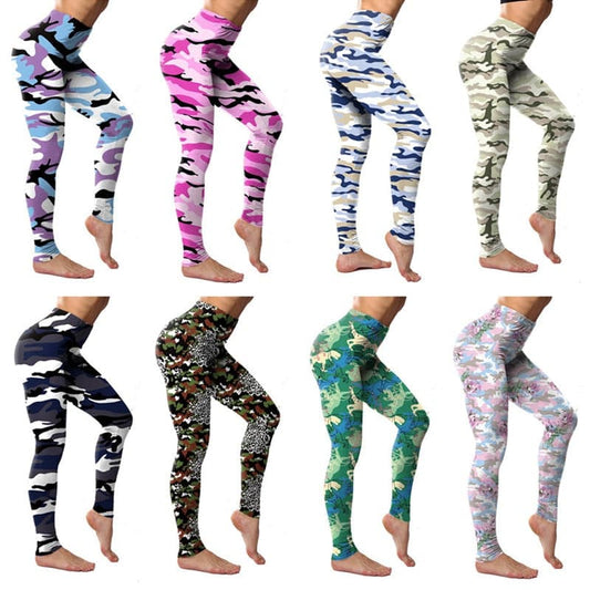 2019 New Camouflage Print Fitness Leggings Women's Push Up Sport Legins Polyester Elastic Slim Pants Plus Size Female Jeggings